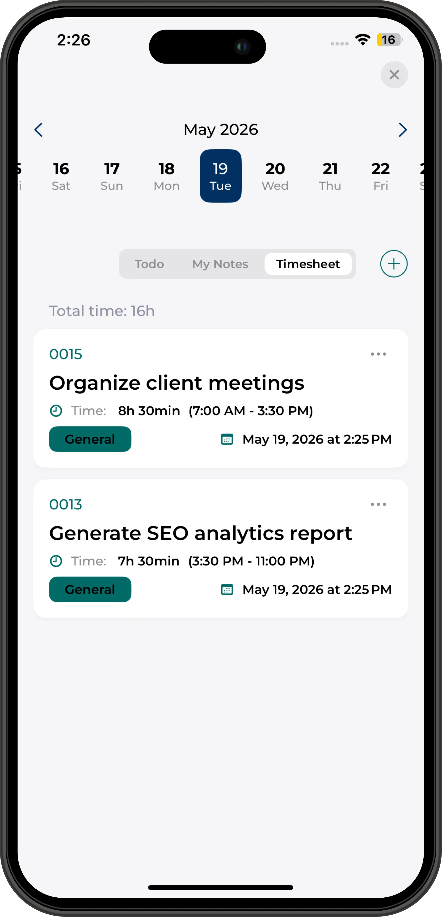 TAIRRAGO Mobile Timesheets